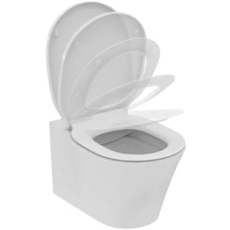 IDEAL STANDARD CONNECT AIR - Wand-WC Paket 365x545x390 mm in weiß glänzend, CL1 Vollspülung 4.5 - 6 l/min, horizontaler Ablauf - CL1, Spülrandlose Spültechnologie RimLS+, SoftClosing WC #E248201 - Weiß (Alpin)