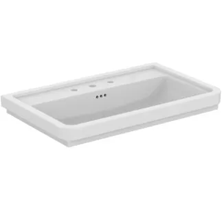 IDEAL STANDARD CALLA - Möbelwaschtisch 865x540x175 mm in weiß glänzend, 3 Hahnlöcher, mit Überlauf #E224301 - Weiß (Alpin)