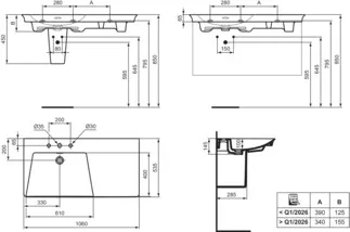 IDEAL STANDARD LDV - Möbelwaschtisch 1060x535x145 mm in weiß, 3 Hahnlöcher, mit Überlauf - IdealPlus #E2678MA - Weiß (Alpin) mit Ideal Plus, Bild 5
