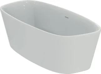 IDEAL STANDARD DEA - Freistehende Badewanne 1900x900x610 mm in weiß glänzend, ohne Hahnloch, mit Überlauf, mit Ablaufgarnitur - Reinigungsmittelbeständig, Lichtbeständig #E306801 - Weiß (Alpin)