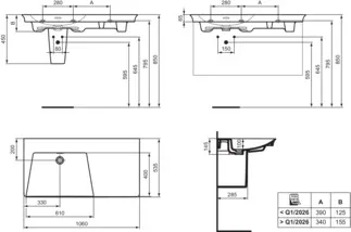IDEAL STANDARD LDV - Möbelwaschtisch 1060x535x145 mm in weiß, ohne Hahnloch, mit Überlauf - IdealPlus #E2703MA - Weiß (Alpin) mit Ideal Plus, Bild 5