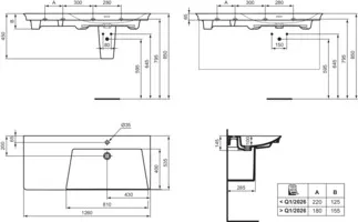 IDEAL STANDARD LDV - Möbelwaschtisch 1260x535x145 mm in weiß glänzend, 1 Hahnloch, mit Überlauf #E263301 - Weiß (Alpin), Bild 5