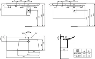 IDEAL STANDARD LDV - Möbelwaschtisch 1260x535x145 mm in weiß glänzend, 3 Hahnlöcher, mit Überlauf #E269701 - Weiß (Alpin), Bild 5