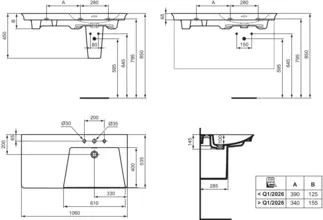 IDEAL STANDARD LDV - Möbelwaschtisch 1060x535x145 mm in weiß, 3 Hahnlöcher, mit Überlauf - IdealPlus #E2679MA - Weiß (Alpin) mit Ideal Plus, Bild 5