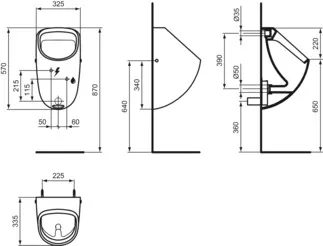 IDEAL STANDARD CONNECT - Urinal Paket 310x335x570 mm in weiß glänzend, ohne Ablaufgarnitur #E345201 - Weiß (Alpin), Bild 5