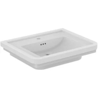 IDEAL STANDARD CALLA - Möbelwaschtisch 665x540x155 mm in weiß glänzend, 1 Hahnloch, mit Überlauf #E368401 - Weiß (Alpin)