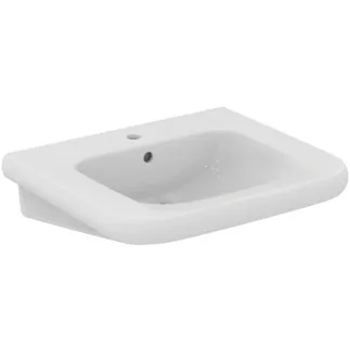 IDEAL STANDARD CONTOUR 21+ - Waschtisch 650x555x175 mm in weiß glänzend, 1 Hahnloch, mit Überlauf - SmartGuard+ #E3622HY - Weiß (SmartGuard)