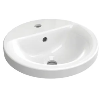 IDEAL STANDARD CONNECT - Einbauwaschtisch 380x380x165 mm in weiß glänzend, 1 Hahnloch, mit Überlauf - Platzsparender Waschtisch #E504101 - Weiß (Alpin)