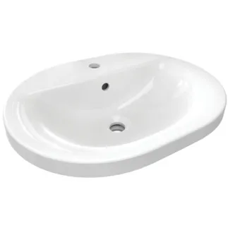 IDEAL STANDARD CONNECT - Einbauwaschtisch 550x430x175 mm in weiß glänzend, 1 Hahnloch, mit Überlauf #E503901 - Weiß (Alpin)