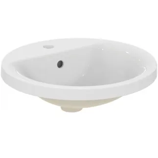 IDEAL STANDARD CONNECT - Einbauwaschtisch 480x480x175 mm in weiß glänzend, 1 Hahnloch, mit Überlauf #E504201 - Weiß (Alpin)