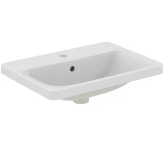 IDEAL STANDARD CONNECT - Einbauwaschtisch 580x420x175 mm in weiß glänzend, 1 Hahnloch, mit Überlauf #E504401 - Weiß (Alpin)