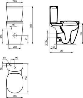 IDEAL STANDARD CONNECT - WC-Spülkasten, mechanisch in weiß glänzend - 6/3l 2-Mengen Spültechnik #E786101 - Weiß (Alpin), Bild 8