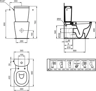 IDEAL STANDARD CONNECT - WC-Spülkasten, mechanisch in weiß glänzend - 6/3l 2-Mengen Spültechnik #E786101 - Weiß (Alpin), Bild 6