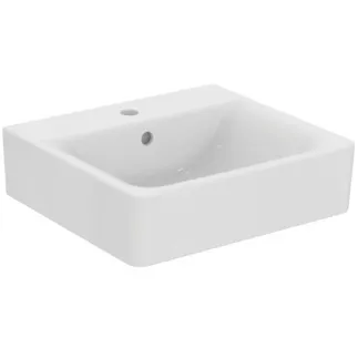 IDEAL STANDARD CONNECT - Waschtisch 500x460x175 mm in weiß glänzend, 1 Hahnloch, mit Überlauf #E713801 - Weiß (Alpin)