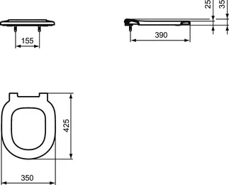 IDEAL STANDARD CONNECT FREEDOM - Sitzring 350x425x35 mm in weiß glänzend #E821801 - Weiß (Alpin), Bild 6