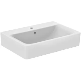 IDEAL STANDARD CONNECT - Waschtisch 650x460x175 mm in weiß glänzend, 1 Hahnloch, mit Überlauf #E772901 - Weiß (Alpin)