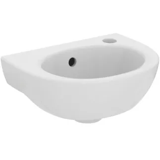 IDEAL STANDARD EUROVIT - Handwaschbecken 350x260x160 mm in weiß glänzend, 1 Hahnloch, mit Überlauf - Platzsparender Waschtisch, NF-zertifiziert #E871601 - Weiß (Alpin)