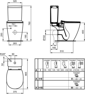IDEAL STANDARD CONNECT - WC-Spülkasten 320x175x380 mm, mechanisch in weiß glänzend - 6/3l 2-Mengen Spültechnik #E797001 - Weiß (Alpin), Bild 6