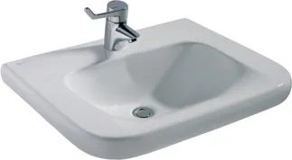 IDEAL STANDARD CONTOUR 21 - Waschtisch 600x555x175 mm in weiß glänzend, 1 Hahnloch, ohne Überlauf #E512301 - Weiß (Alpin)