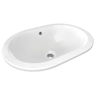 IDEAL STANDARD CONNECT - Unterbauwaschtisch 550x380x175 mm in weiß glänzend, ohne Hahnloch, mit Überlauf - Platzsparender Waschtisch #E504801 - Weiß (Alpin)