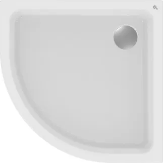 IDEAL STANDARD HOTLINE - Viertelkreis-Brausewanne 800x800x80 mm in weiß glänzend, ohne Ablaufgarnitur - Eckmodell, Reinigungsmittelbeständig, Lichtbeständig #K277901 - Weiß (Alpin)