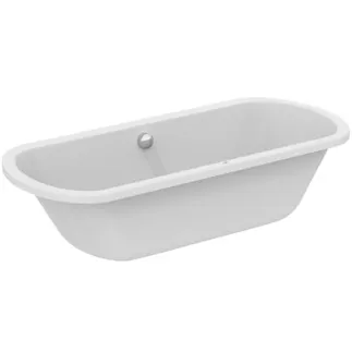 IDEAL STANDARD HOTLINE - Oval-Badewanne 1800x800x465 mm in weiß glänzend, ohne Hahnloch, mit Überlauf, ohne Ablaufgarnitur - Reinigungsmittelbeständig, Lichtbeständig #K275601 - Weiß (Alpin)