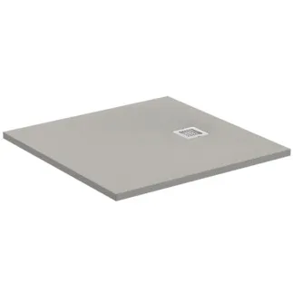 IDEAL STANDARD ULTRA FLAT S - Quadratische Brausewanne 800x800x30 mm in quarzgrau, ohne Ablaufgarnitur - Antibakteriel, Rutschhemmende Oberfläche, Barrierefrei, gemäß DIN 18040, Zuschneidbar, Reparierbar, 30 mm Höhe #K8214FS - Quarzgrau