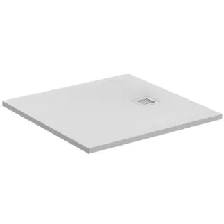 IDEAL STANDARD ULTRA FLAT S - Rechteck-Brausewanne 1000x1000x30 mm in carraraweiß, ohne Ablaufgarnitur - Antibakteriel, Rutschhemmende Oberfläche, Barrierefrei, gemäß DIN 18040, Zuschneidbar, Reparierbar, 30 mm Höhe #K8216FR - Carraraweiß