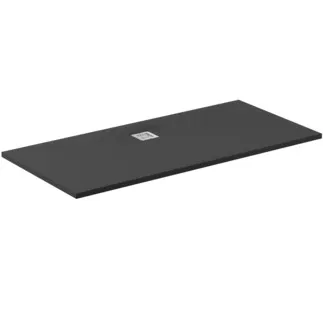 IDEAL STANDARD ULTRA FLAT S - Rechteck-Brausewanne 1700x900x30 mm in jet black, ohne Ablaufgarnitur - Antibakteriel, Rutschhemmende Oberfläche, Barrierefrei, gemäß DIN 18040, Zuschneidbar, Reparierbar, 30 mm Höhe #K8285FV - Schiefer