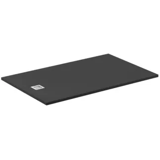 IDEAL STANDARD ULTRA FLAT S - Rechteck-Brausewanne 1600x1000x30 mm in jet black, ohne Ablaufgarnitur - Antibakteriel, Rutschhemmende Oberfläche, Barrierefrei, gemäß DIN 18040, Zuschneidbar, Reparierbar, 30 mm Höhe #K8319FV - Schiefer