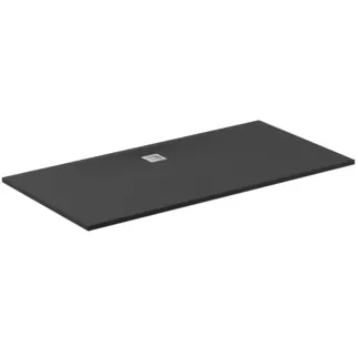 IDEAL STANDARD ULTRA FLAT S - Rechteck-Brausewanne 2000x1000x30 mm in jet black, ohne Ablaufgarnitur - Antibakteriel, Rutschhemmende Oberfläche, Barrierefrei, gemäß DIN 18040, Zuschneidbar, Reparierbar, 30 mm Höhe #K8327FV - Schiefer