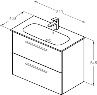 IDEAL STANDARD I.LIFE A - Waschtisch-Unterschrank 840x460x645 mm in Hamilton eiche, 2 Schubladen - SoftClosing, Vormontiert, Nachhaltig gewonnenes Holz #K8744NX - Eiche Natur, Bild 4