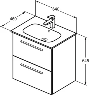 IDEAL STANDARD I.LIFE A - Waschtisch-Unterschrank 640x460x645 mm in Hamilton eiche, 2 Schubladen - SoftClosing, Vormontiert, Nachhaltig gewonnenes Holz #K8741NX - Eiche Natur, Bild 5
