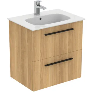 IDEAL STANDARD I.LIFE A - Waschtisch-Unterschrank 640x460x460 mm in Hamilton eiche, 2 Schubladen - SoftClosing, Vormontiert, Nachhaltig gewonnenes Holz #K8742NX - Eiche Natur