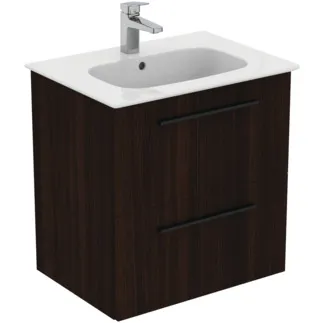 IDEAL STANDARD I.LIFE A - Waschtisch-Unterschrank 640x460x460 mm in coffee oak, 2 Schubladen - SoftClosing, Vormontiert, Nachhaltig gewonnenes Holz #K8742NW - Coffee Oak