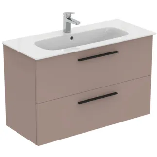 IDEAL STANDARD I.LIFE A - Waschtisch-Unterschrank 1040x460x645 mm in greige matt, 2 Schubladen - SoftClosing, Vormontiert, Nachhaltig gewonnenes Holz #K8746NH - Greige