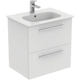 IDEAL STANDARD I.LIFE A - Waschtisch-Unterschrank 640x460x645 mm in weiß, 2 Schubladen - SoftClosing, Vormontiert, Nachhaltig gewonnenes Holz #K8741DU - Weiß