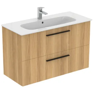 IDEAL STANDARD I.LIFE A - Waschtisch-Unterschrank 1040x460x645 mm in Hamilton eiche, 2 Schubladen - SoftClosing, Vormontiert, Nachhaltig gewonnenes Holz #K8746NX - Eiche Natur