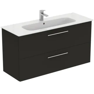 IDEAL STANDARD I.LIFE A - Waschtisch-Unterschrank 1240x460x645 mm in carbongrau matt, 2 Schubladen - SoftClosing, Vormontiert, Nachhaltig gewonnenes Holz #K8747NV - Carbongrau