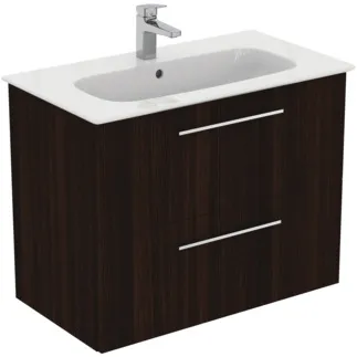 IDEAL STANDARD I.LIFE A - Waschtisch-Unterschrank 840x460x645 mm in coffee oak, 2 Schubladen - SoftClosing, Vormontiert, Nachhaltig gewonnenes Holz #K8743NW - Coffee Oak