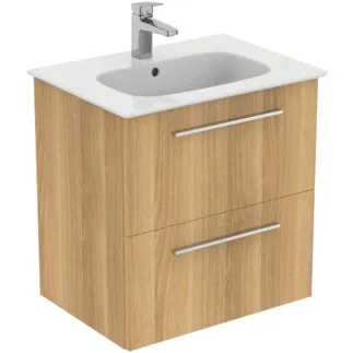 IDEAL STANDARD I.LIFE A - Waschtisch-Unterschrank 640x460x645 mm in Hamilton eiche, 2 Schubladen - SoftClosing, Vormontiert, Nachhaltig gewonnenes Holz #K8741NX - Eiche Natur