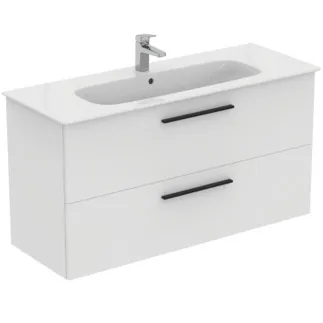 IDEAL STANDARD I.LIFE A - Waschtisch-Unterschrank 1240x460x645 mm in weiß, 2 Schubladen - SoftClosing, Vormontiert, Nachhaltig gewonnenes Holz #K8748DU - Weiß