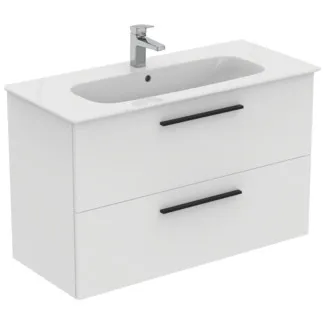 IDEAL STANDARD I.LIFE A - Waschtisch-Unterschrank 1040x460x645 mm in weiß, 2 Schubladen - SoftClosing, Vormontiert, Nachhaltig gewonnenes Holz #K8746DU - Weiß