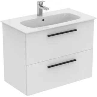 IDEAL STANDARD I.LIFE A - Waschtisch-Unterschrank 840x460x645 mm in weiß, 2 Schubladen - SoftClosing, Vormontiert, Nachhaltig gewonnenes Holz #K8744DU - Weiß