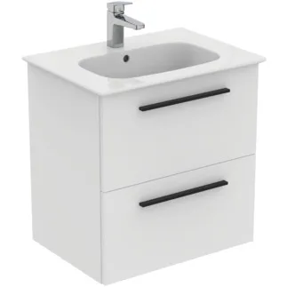 IDEAL STANDARD I.LIFE A - Waschtisch-Unterschrank 640x460x460 mm in weiß, 2 Schubladen - SoftClosing, Vormontiert, Nachhaltig gewonnenes Holz #K8742DU - Weiß