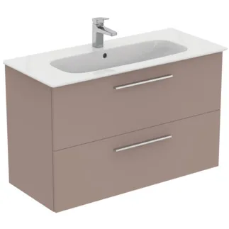 IDEAL STANDARD I.LIFE A - Waschtisch-Unterschrank 1040x460x645 mm in greige matt, 2 Schubladen - SoftClosing, Vormontiert, Nachhaltig gewonnenes Holz #K8745NH - Greige