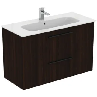 IDEAL STANDARD I.LIFE A - Waschtisch-Unterschrank 1040x460x645 mm in coffee oak, 2 Schubladen - SoftClosing, Vormontiert, Nachhaltig gewonnenes Holz #K8746NW - Coffee Oak