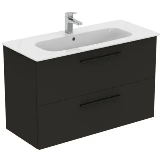 IDEAL STANDARD I.LIFE A - Waschtisch-Unterschrank 1040x460x645 mm in carbongrau matt, 2 Schubladen - SoftClosing, Vormontiert, Nachhaltig gewonnenes Holz #K8746NV - Carbongrau