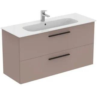 IDEAL STANDARD I.LIFE A - Waschtisch-Unterschrank 1240x460x645 mm in greige matt, 2 Schubladen - SoftClosing, Vormontiert, Nachhaltig gewonnenes Holz #K8748NH - Greige