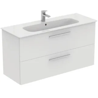 IDEAL STANDARD I.LIFE A - Waschtisch-Unterschrank 1240x460x645 mm in weiß, 2 Schubladen - SoftClosing, Vormontiert, Nachhaltig gewonnenes Holz #K8747DU - Weiß
